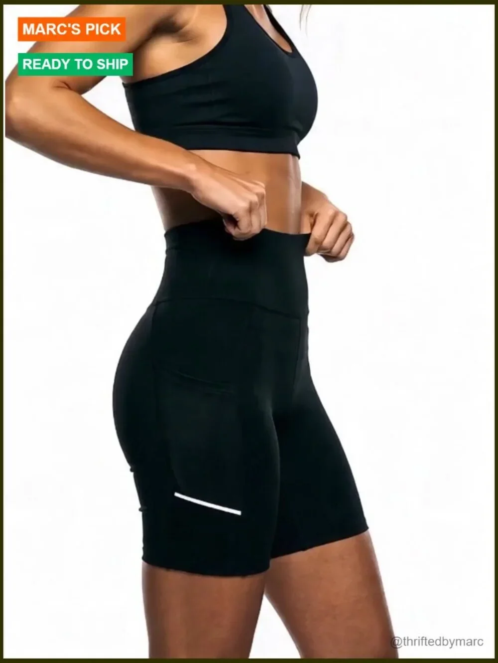 High-Waist Tummy Control Biker Shorts with Pockets 4-Way Stretch